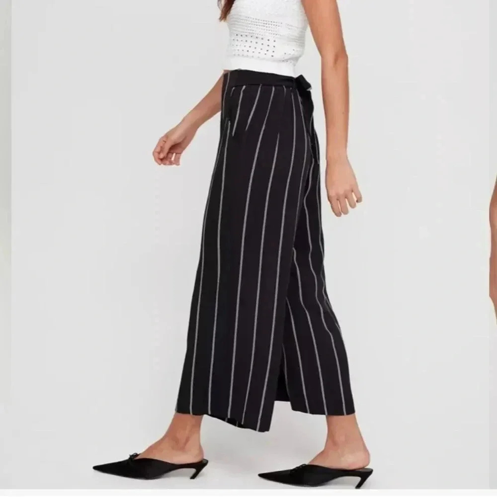 Wilfred Free | Faun Mutli Color Stripe Crepe Culottes Cropped pants - Picture 2 of 10